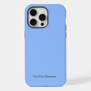 Personalised Name Elegant Simple Pastel Blue Grey iPhone 15 Pro Max Case