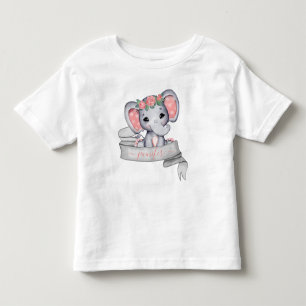 Personalised Name Elephant Baby Girl Custom Name Toddler T-Shirt
