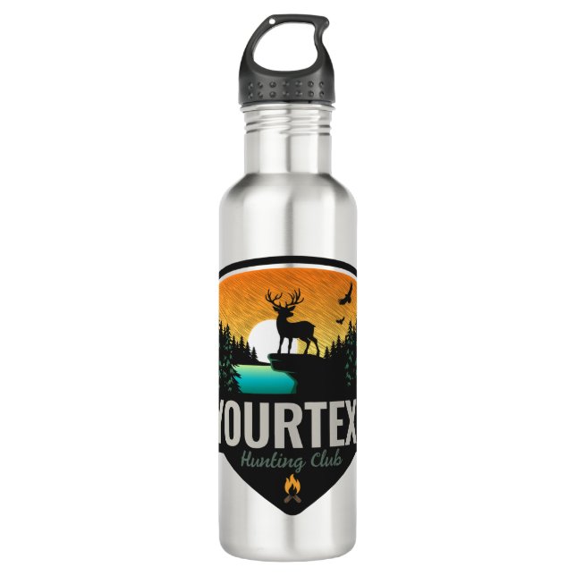 Personalised NAME Elk Hunting Wilderness Sunset 710 Ml Water Bottle (Front)