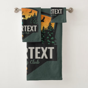 Personalised NAME Elk Hunting Wilderness Sunset Bath Towel Set