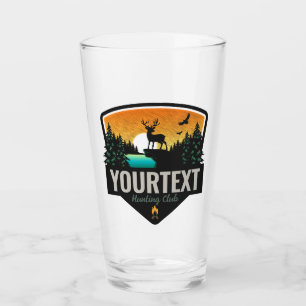 Personalised NAME Elk Hunting Wilderness Sunset Glass
