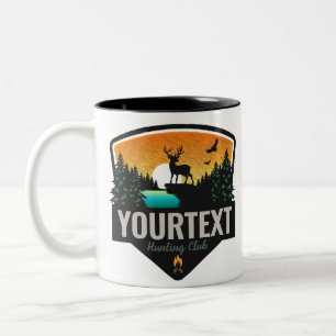 Personalised NAME Elk Hunting Wilderness Sunset Two-Tone Coffee Mug