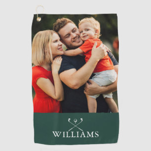 Personalised Name Emerald Green Photo Golf Towel