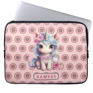 Personalised Name Fairy Baby Unicorn Sparkling Laptop Sleeve