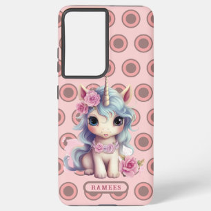 Personalised Name Fairy Baby Unicorn Sparkling Samsung Galaxy Case