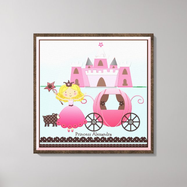 Personalised Name Fairy Princess Castle Custom Canvas Print (Front)