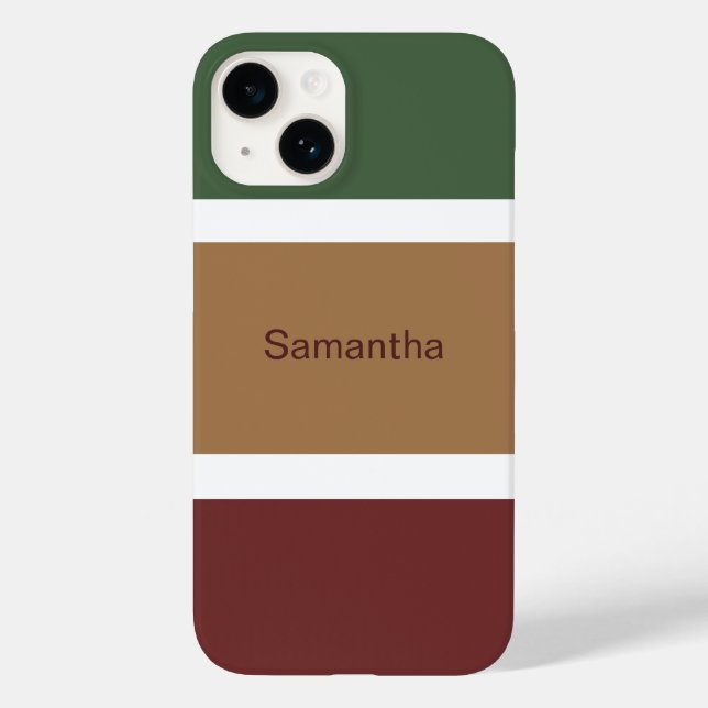 Personalised Name Fall Block Colours Case-Mate iPhone Case (Back)