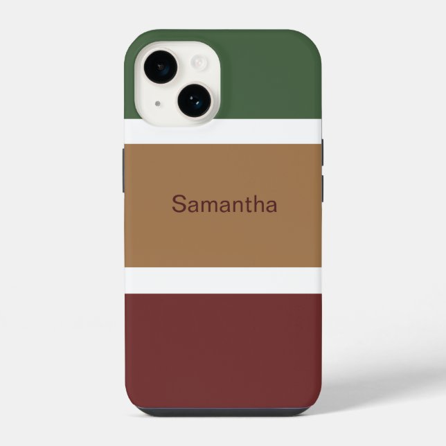 Personalised Name Fall Block Colours iPhone Case (Back)