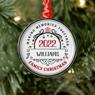 Personalised Name Family Christmas Keepsake Metal Tree Decoration