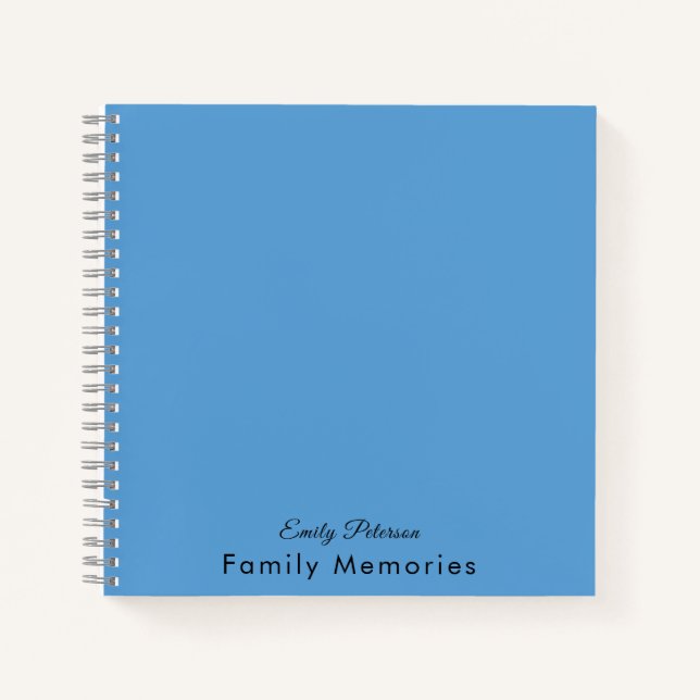 Personalised Name Family Memories Blue Journal (Front)