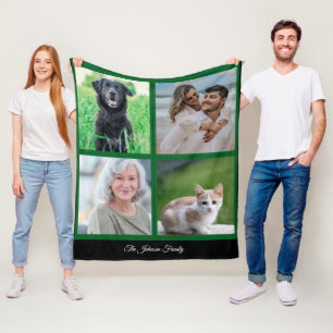 Personalised Name Family Photo and Pets  Fleece Blanket