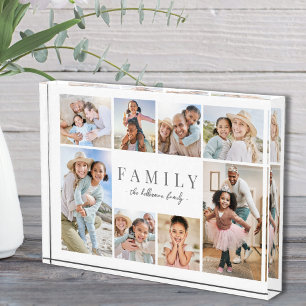 Personalised Name Family Photo Collage Acrylic Block