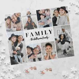 Personalised Name Family Photo Collage Jigsaw Puzzle