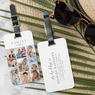 Personalised Name Family Photo Collage Luggage Tag