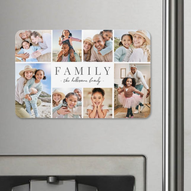 Personalised Name Family Photo Collage Magnet (Personalized Name Family Photo Collage Magnet)
