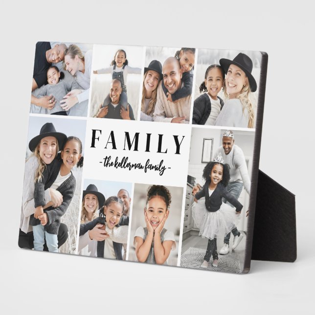 Personalised Name Family Photo Collage Plaque (Side)