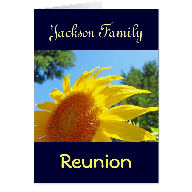 Personalised Name Family Reunion Cards Sunflowers (Front)
