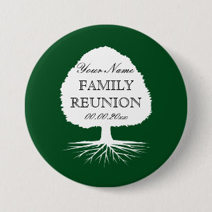 Personalised name family reunion party buttons
