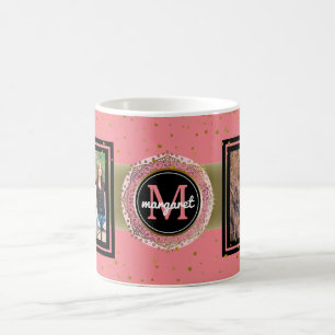 Personalised Name Faux Glitter Custom Photos Coffee Mug