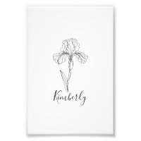 Personalised name February iris Birth Flower