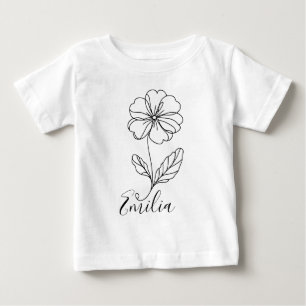 Personalised name February primrose Birth Flower Baby T-Shirt