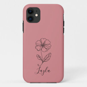 Personalised name February primrose Birth Flower iPhone 11 Case