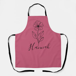 Personalised name February violet Birth Flower Apron