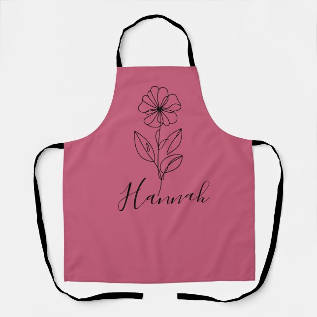 Personalised name February violet Birth Flower  Apron (Front)