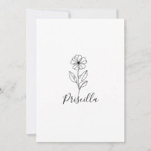 Personalised name February violet Birth Flower Invitation