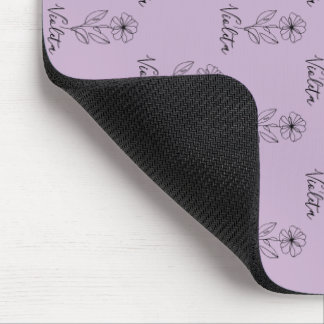 Personalised name February violet Birth Flower  Mouse Mat