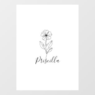 Personalised name February violet Birth Flower Window Cling