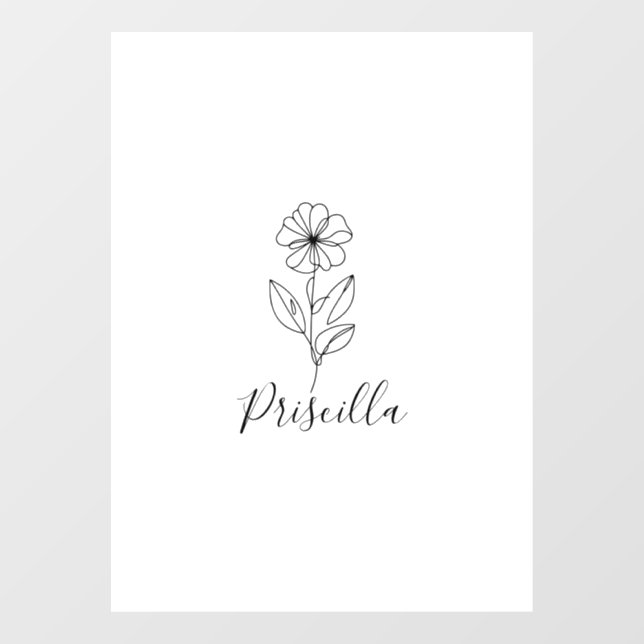 Personalised name February violet Birth Flower  Window Cling (Sheet)