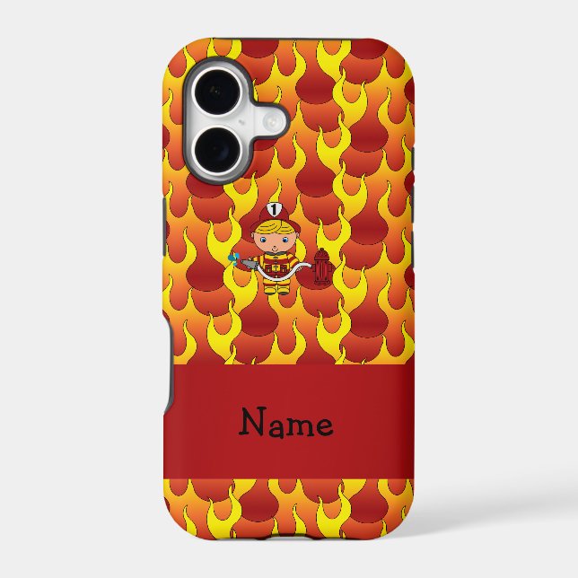 Personalised name fireman flames pattern (Back)