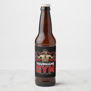 Personalised NAME Fitness Home GYM Weight Lifting  Beer Bottle Label