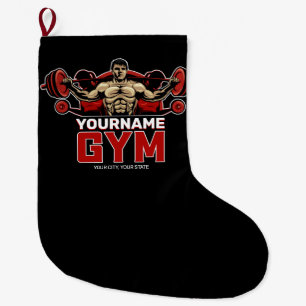Personalised NAME Fitness Home GYM Weight Lifting  Large Christmas Stocking