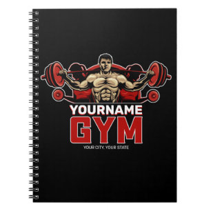 Personalised NAME Fitness Home GYM Weight Lifting  Notebook