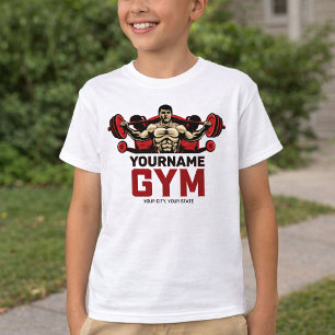 Personalised NAME Fitness Home GYM Weight Lifting  T-Shirt