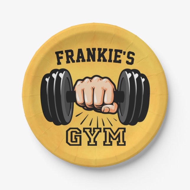 Personalised NAME Fitness Trainer GYM Custom Paper Plate (Front)