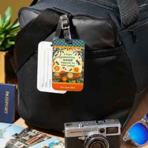 Personalised Name Floral Heart Quote Custom Name Luggage Tag