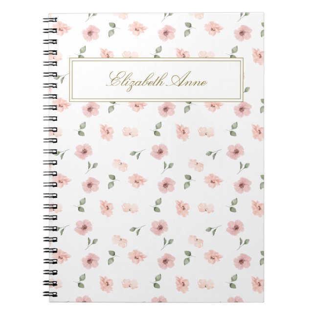 Personalised Name Floral Notebook (Front)