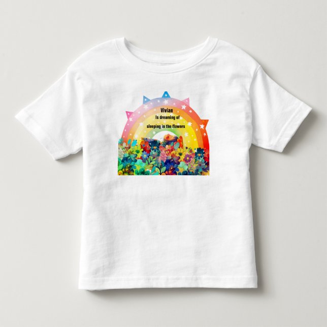 Personalised name flower  toddler T-Shirt (Front)