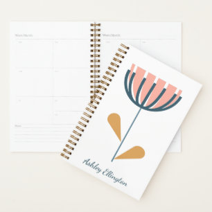 Personalised Name Folk Flower Minimalist Floral Planner