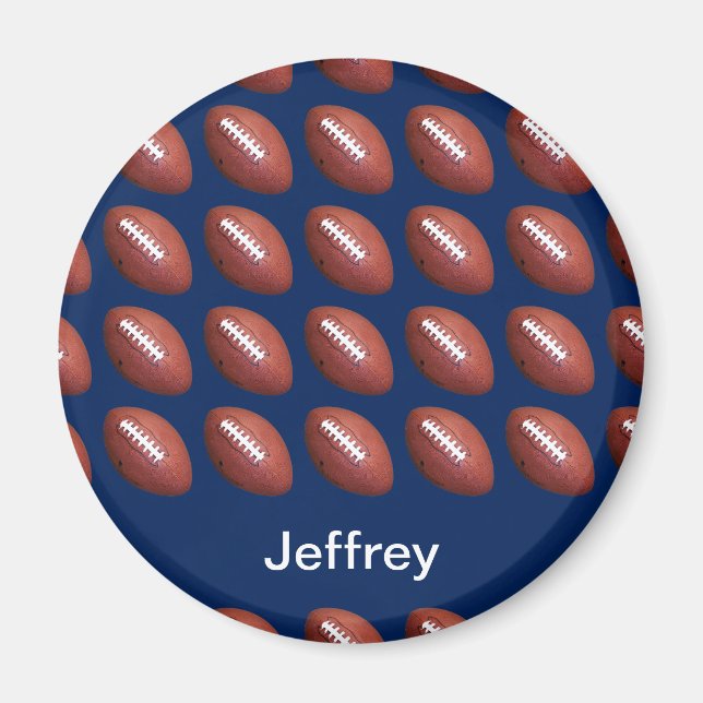 Personalised Name, Football Blue background Magnet (Front)