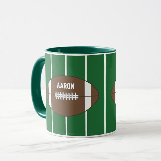 Personalised Name Football Sports Coffee Mug (Front Left)