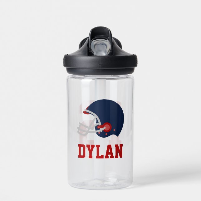 Personalised Name Football Themed Water Bottle (Front)