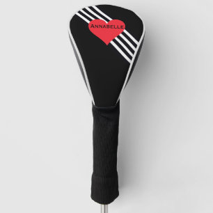 Personalised Name For Her Gift Cute Red Heart Cool Golf Head Cover