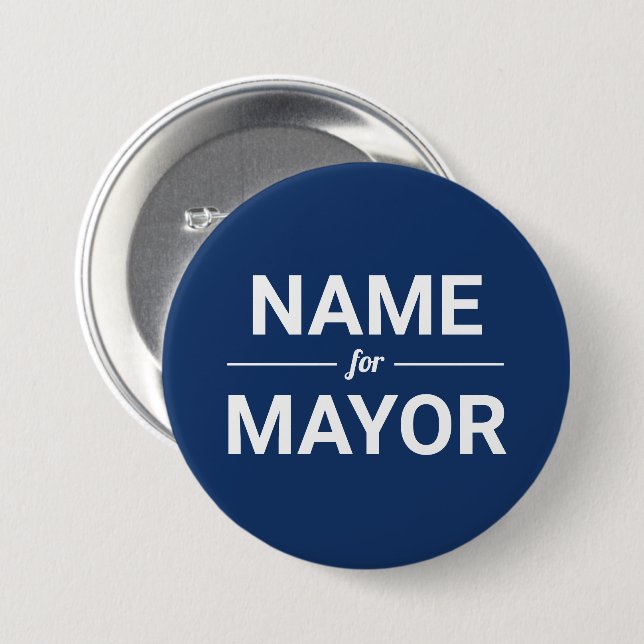 Personalised Name for Mayor Custom Colours & Text 7.5 Cm Round Badge (Front & Back)