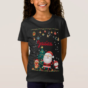 Personalised Name For Your Child, Santa Christmas T-Shirt