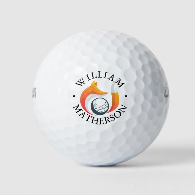 Personalised Name Fox Golf Balls (Front)