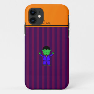 Personalised name frankenstein purple stripes iPhone 11 case